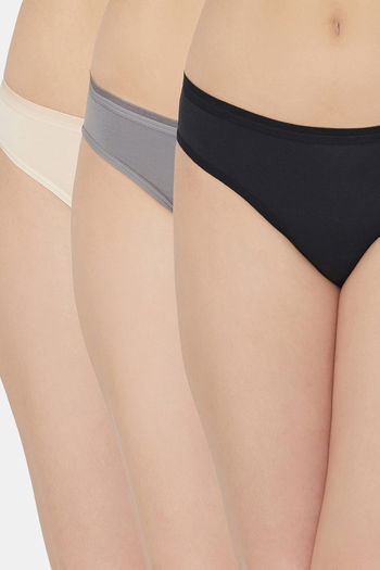 Buy Wacoal Low Rise Half Coverage Bikini Panty - Black Beige Frostgrey
